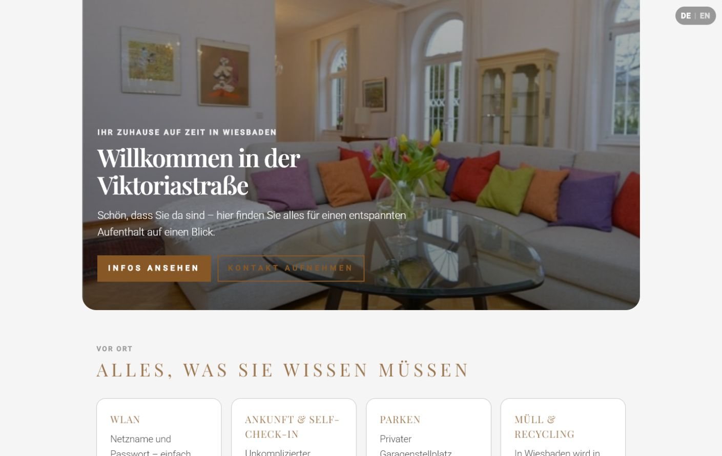 Desktopvorschau der digitalen Gästemappe für eine Ferienwohnung